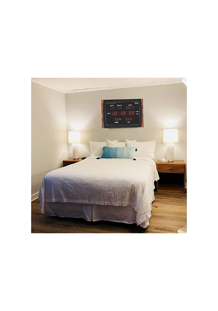 Ajanta Digital Wall Clock DC-037 – Brown Plastic Body, Extra-Wide LED Display | Large Home, Office & Corporate Wall Clock - Image 5