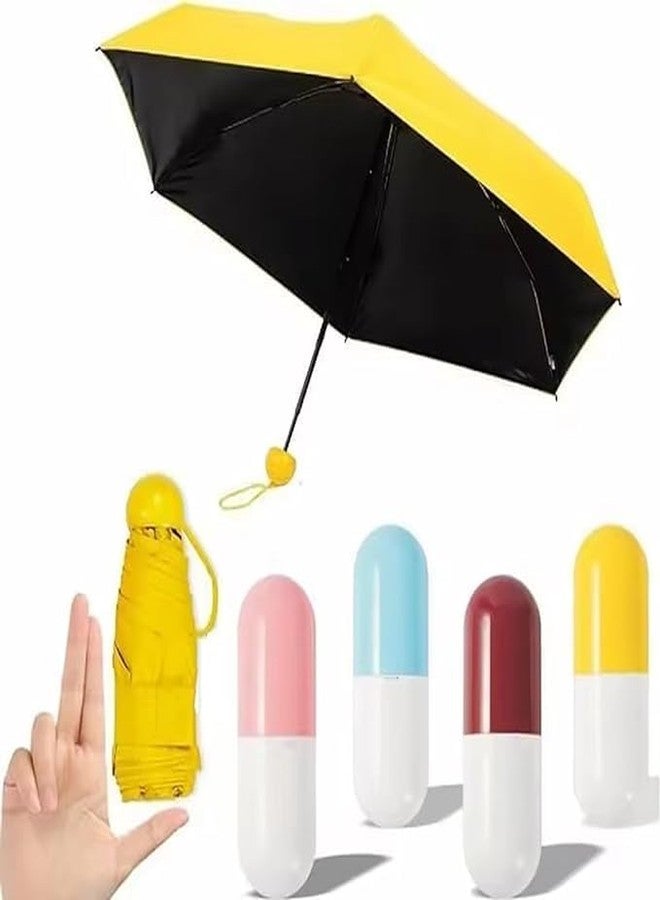 Dharmkul Mini Umbrella with Case Light Compact Design Perfect for Travel Lightweight Portable Parasol Outdoor Sun&Rain Umbrellas(Multicolor Pack of 1) - Image 1