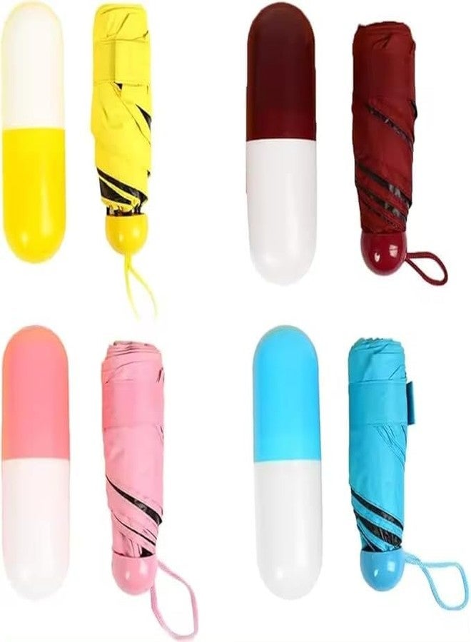 Dharmkul Mini Umbrella with Case Light Compact Design Perfect for Travel Lightweight Portable Parasol Outdoor Sun&Rain Umbrellas(Multicolor Pack of 1) - Image 2