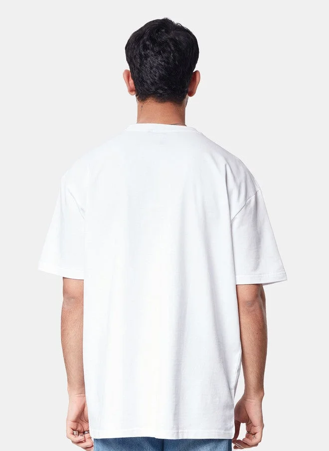 The Souled Store  The Souled Store Men Oversized Fit Solid White T-Shirt  | Best Price UAE