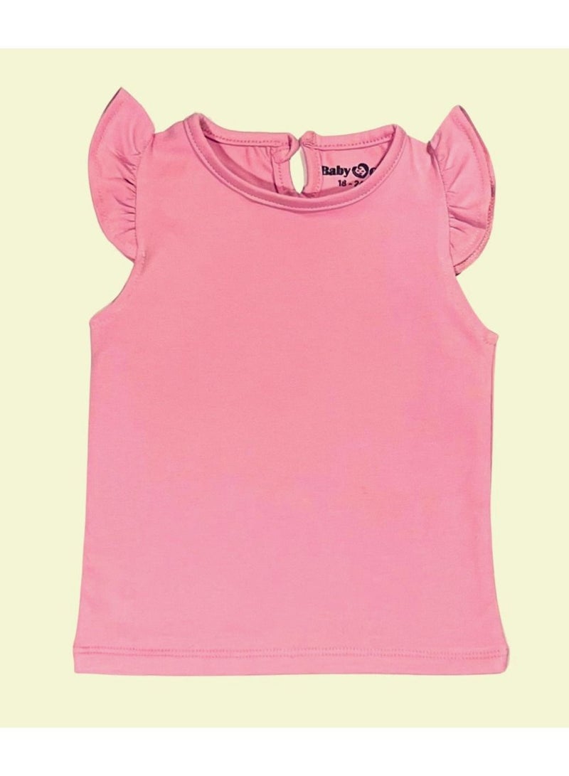 Baby Co. Pink Stars cotton set (Pink t-shirt + stars leggings)  - Image 2