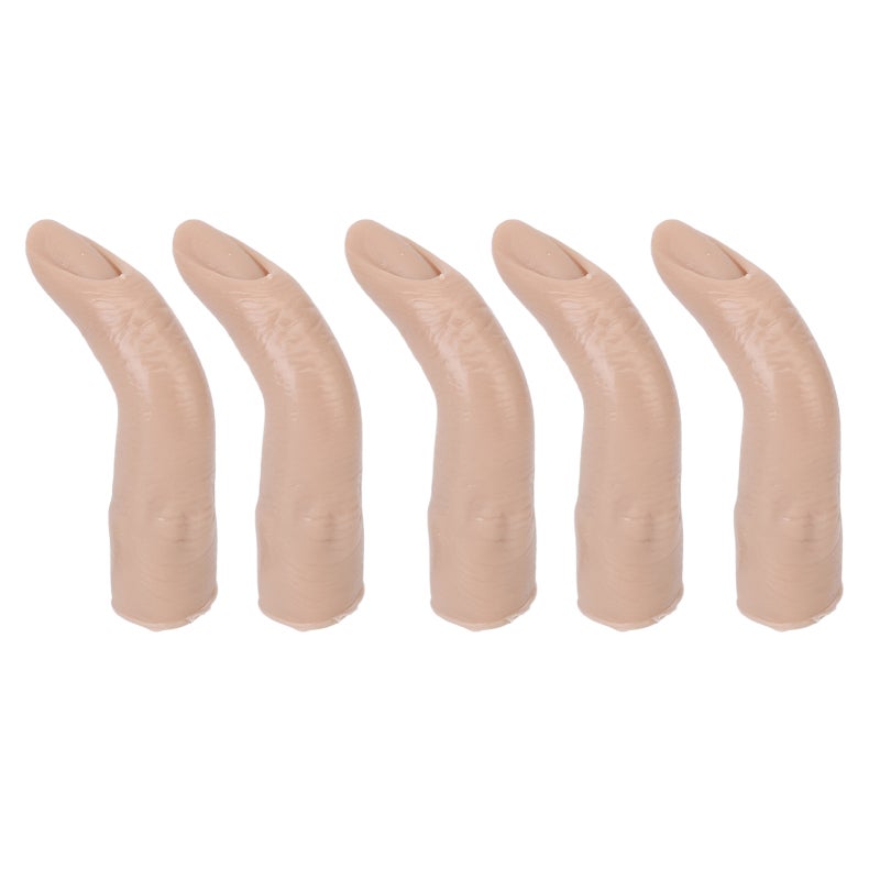Silicone Practice Fingers Dark Skin: Flexible Joints Safe Eco-Friendly Materials - Durable Thick Nail Plate Nail Practice Models for Tattoo Manicure Acupuncture Halloween Props - Image 1