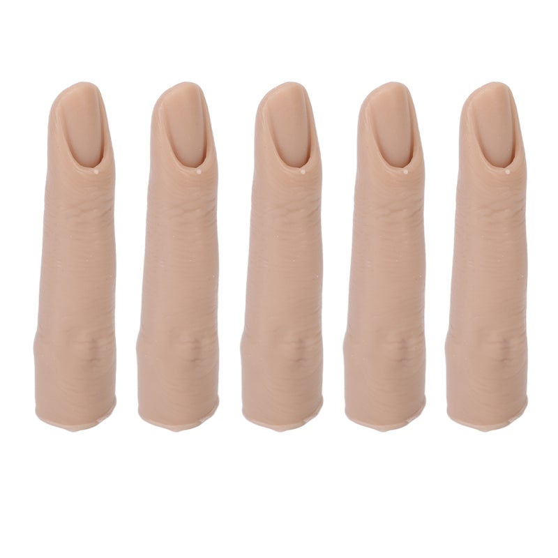 Silicone Practice Fingers Dark Skin: Flexible Joints Safe Eco-Friendly Materials - Durable Thick Nail Plate Nail Practice Models for Tattoo Manicure Acupuncture Halloween Props - Image 3