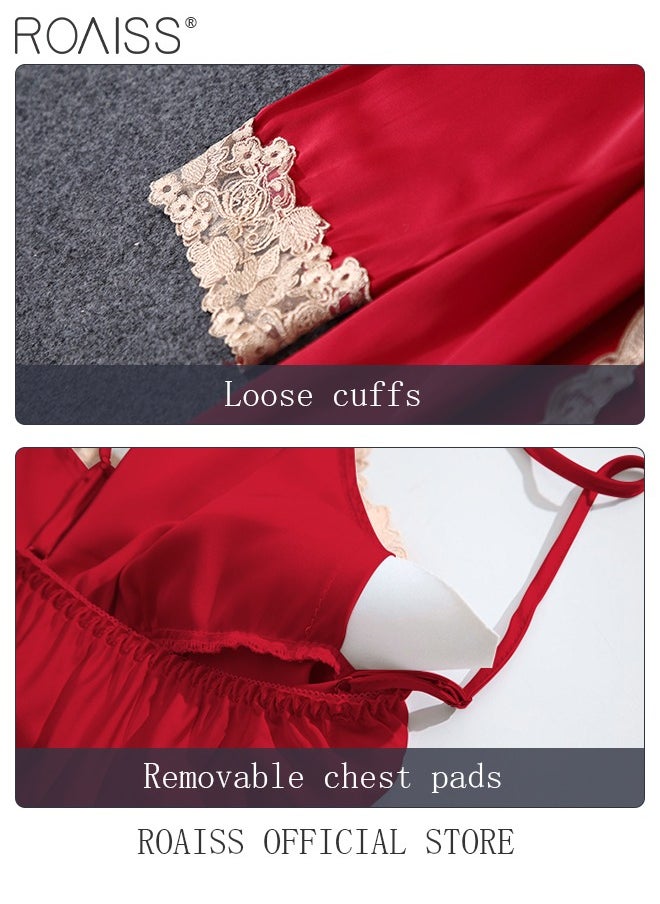 roaiss - 5-Pack Women's Pyjama Set Sling with Chest Pad Nightdress Sweet Sleepwear Home Wearing Clothes Suits Ladies Floral Printing Nightwear Lingerie Robe Underwear Shorts Summer Spring - Image 1