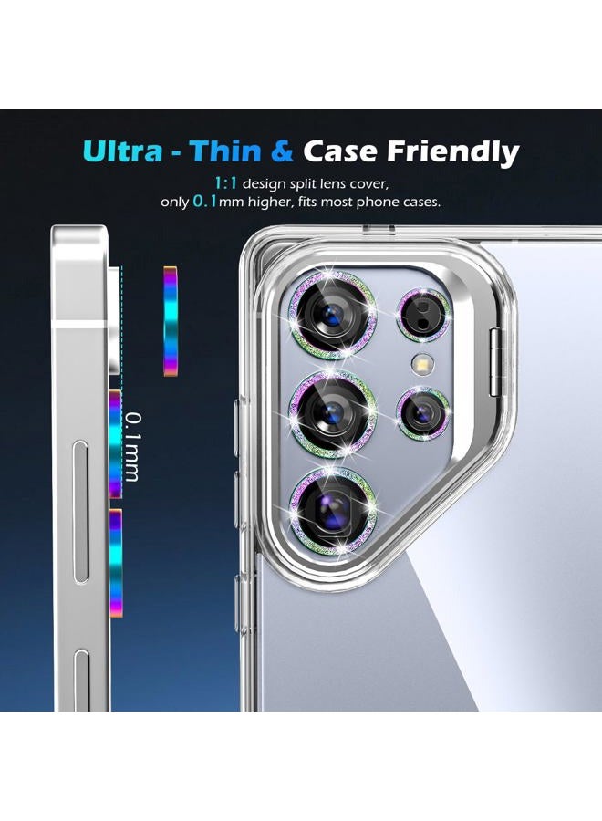 imluckies for Samsung Galaxy S25 Ultra Camera Lens Protector Bling, AR+AF Tempered Glass, 9H Anti-Scratch Metal Individual Lens Cover, HD Clear Camera Accessories - Glitter Colorful - Image 4