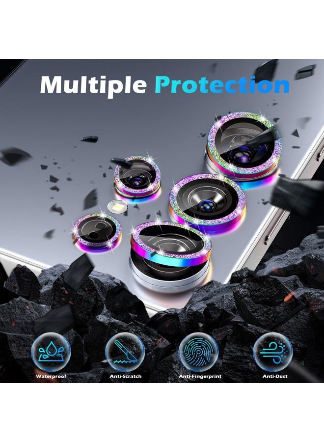 imluckies for Samsung Galaxy S25 Ultra Camera Lens Protector Bling, AR+AF Tempered Glass, 9H Anti-Scratch Metal Individual Lens Cover, HD Clear Camera Accessories - Glitter Colorful - Image 3