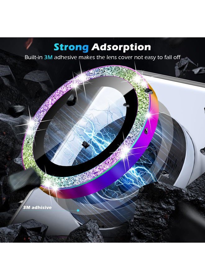 imluckies for Samsung Galaxy S25 Ultra Camera Lens Protector Bling, AR+AF Tempered Glass, 9H Anti-Scratch Metal Individual Lens Cover, HD Clear Camera Accessories - Glitter Colorful - Image 5