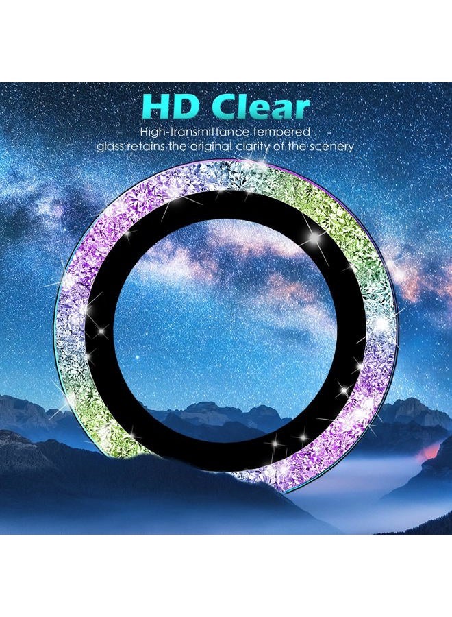 imluckies for Samsung Galaxy S25 Ultra Camera Lens Protector Bling, AR+AF Tempered Glass, 9H Anti-Scratch Metal Individual Lens Cover, HD Clear Camera Accessories - Glitter Colorful - Image 2