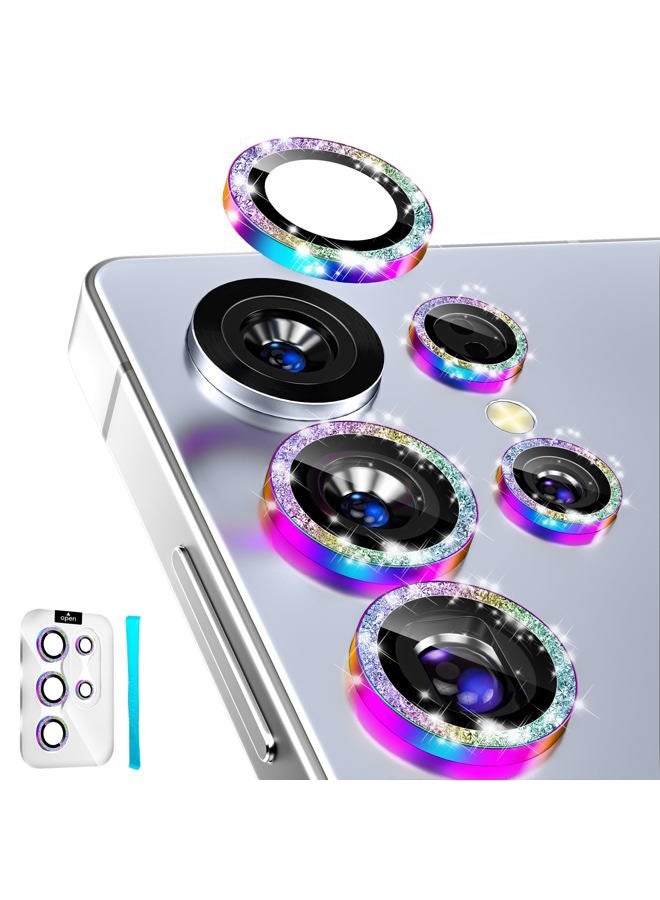 imluckies for Samsung Galaxy S25 Ultra Camera Lens Protector Bling, AR+AF Tempered Glass, 9H Anti-Scratch Metal Individual Lens Cover, HD Clear Camera Accessories - Glitter Colorful - Image 1