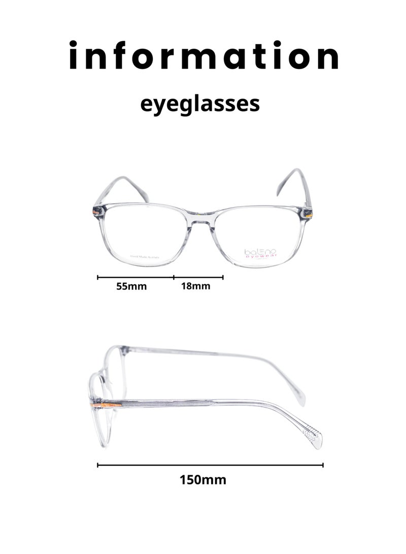 Baleno Square Frame Eyeglasses with Premium, High-Quality Lenses - Durable & Stylish Prescription Glasses for All-Day Comfort - Image 2