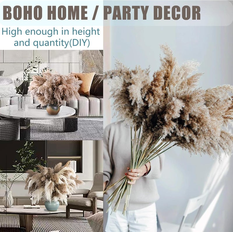 ROOLLYA 20 Stems 28" inch Large Brown Pampas Grass Decor Tall - Natural Fluffy Pompas Grass Bulk Tall Pampas Grass for Floor Vase - Boho Decor Home Decor Wedding Decor Event Decor，Gift - Image 5