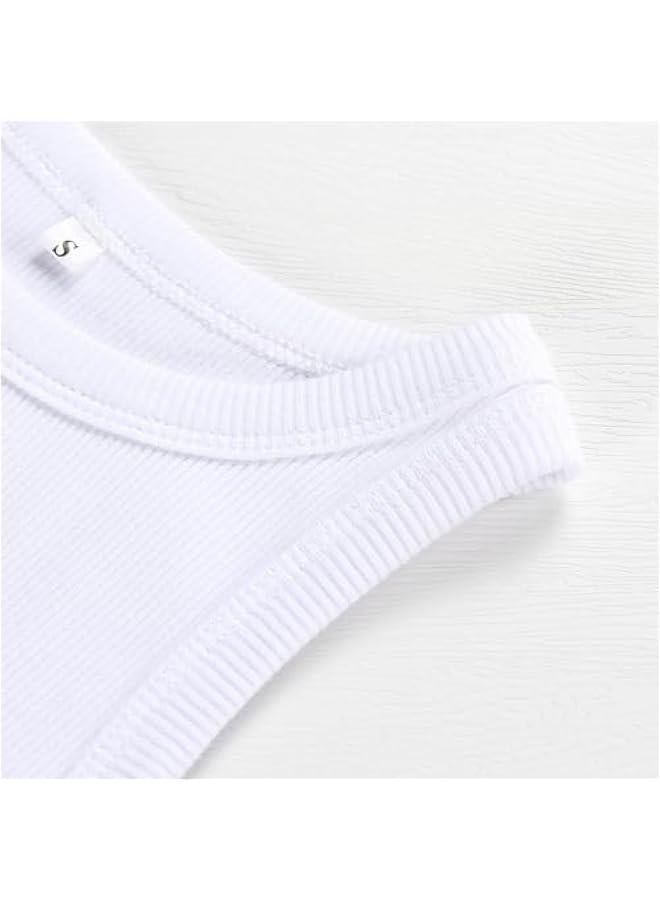 Women Casual Basic Sleeveless High Neck Rib-Knit Y2k Crop Tank Top - Image 4