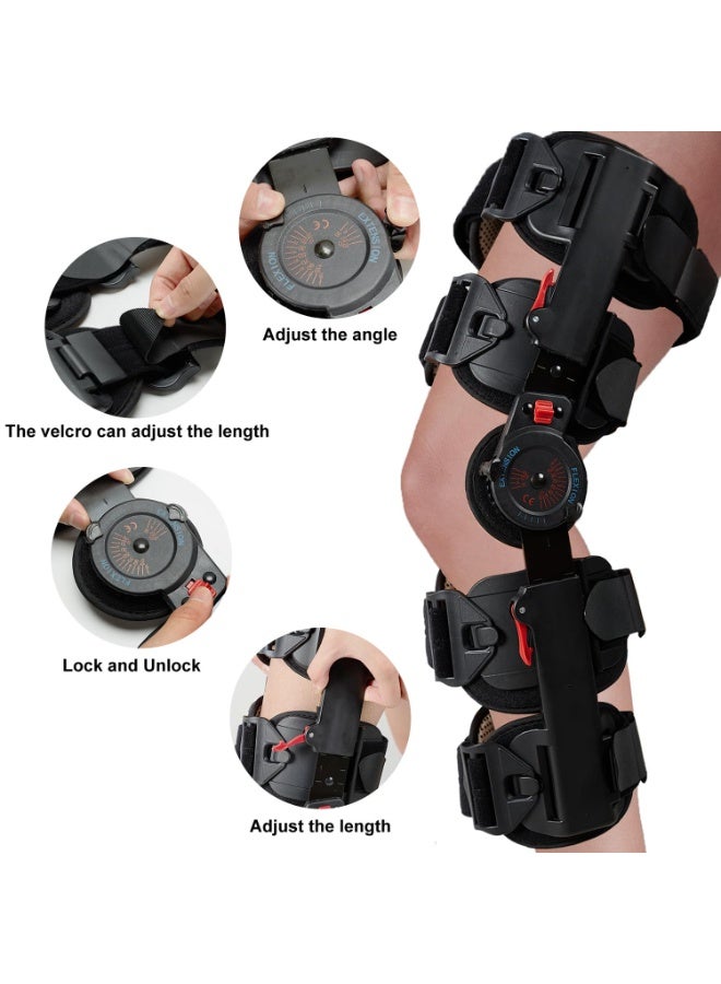 دعامة ركبة بمفصلين وحزام كتف – دعم قابل للتعديل للحركة بعد العمليات وإصابات ACL، MCL وPCL - Image 2