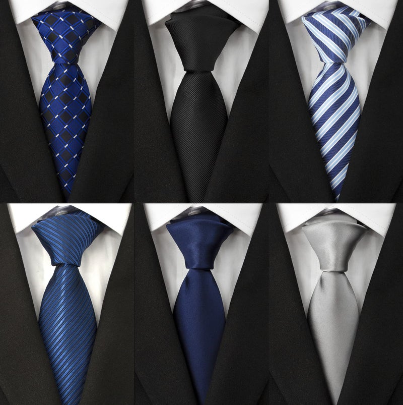 Adulove Men's Necktie Classic Silk Tie Woven Jacquard Neck Ties 6 PCS - Image 2