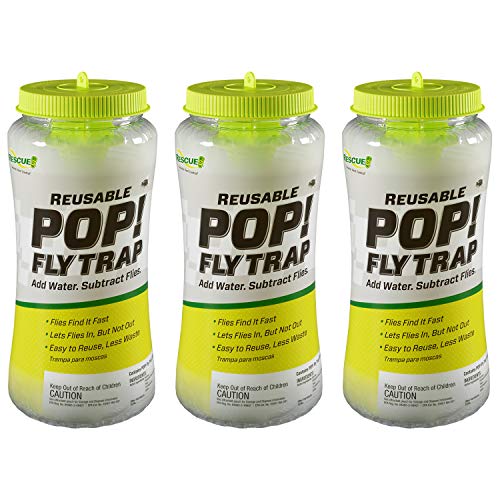 RESCUE! POP! Fly Trap – Large Reusable Fly Trap for Outdoor Use - 3 Pack - Image 1