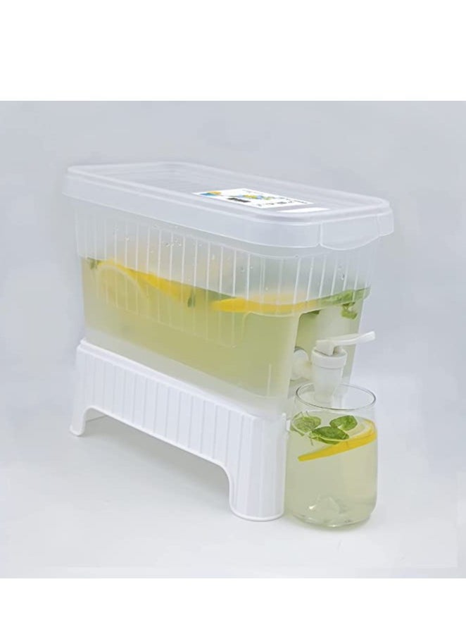 Witforms Beverage Dispenser 1 Gallon 3.5 Liter Drink Dispenser for Refrigerator.Stand and Faucet Dispenser. Detox, Milk, Tea, Juice. The beverage dispenser is not only for cold drinks, but hot drinks as well.  - Image 1