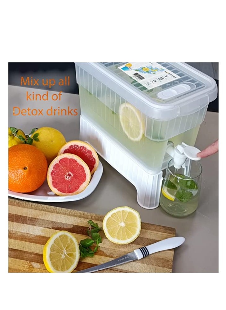 Witforms Beverage Dispenser 1 Gallon 3.5 Liter Drink Dispenser for Refrigerator.Stand and Faucet Dispenser. Detox, Milk, Tea, Juice. The beverage dispenser is not only for cold drinks, but hot drinks as well.  - Image 2