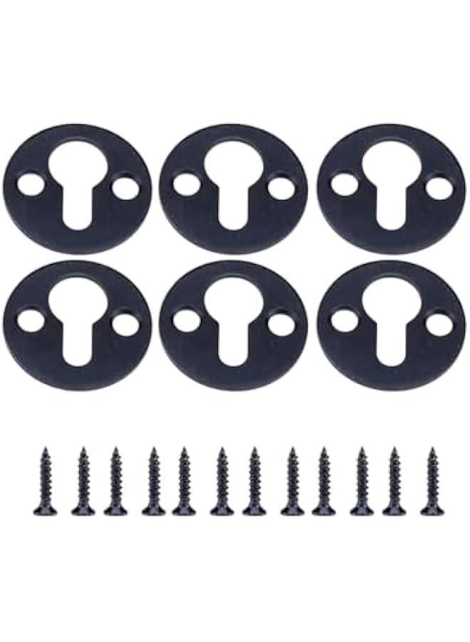 Metal Keyhole Hangers,Iron Shelf Brackets with Screws,Set of 20,Round Keyhole Brackets for Picture Frame Wall Decorations (Black) - Image 1