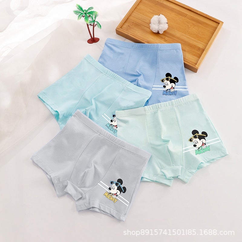 Summer New Boys Underwear Cartoon Printed 2-13 Years Old Childrens Boxer Pants Childrens Breathable Students Boxer Pants [happy xiaomi qi] 