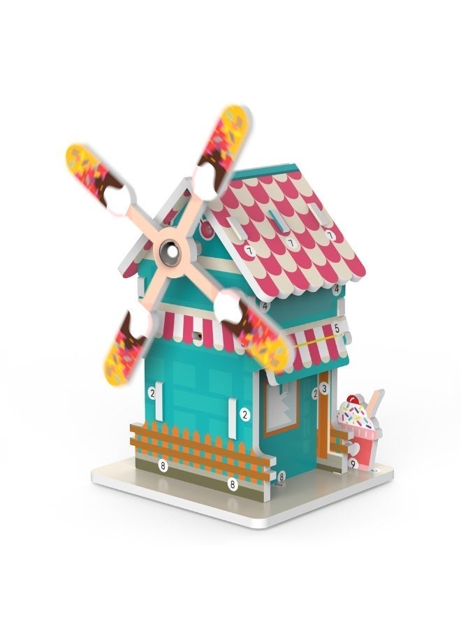 سعودي سيليكت لعبة بناء طاحونة هوائية رائعة من STEM DIY للأطفال في سن ما قبل المدرسة - مجموعة تعليمية علمية ممتعة للتعليم المبكر - Image 3