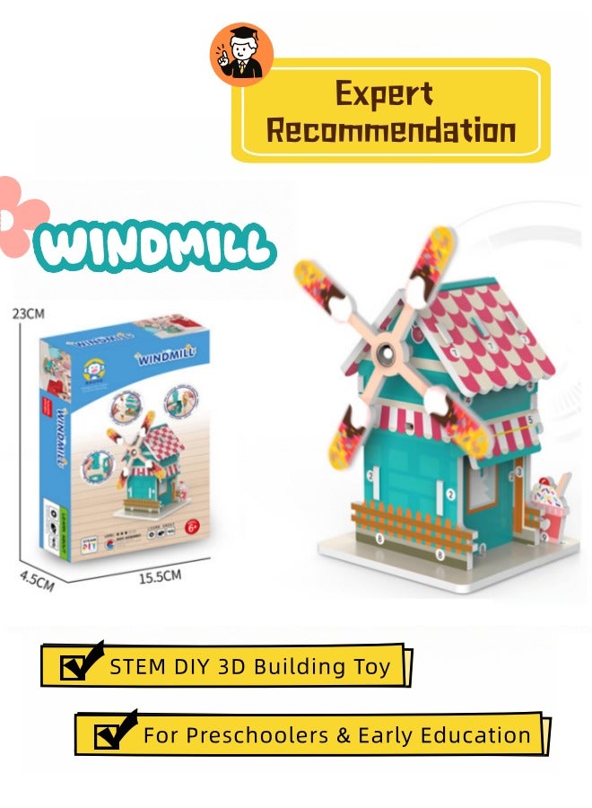 سعودي سيليكت لعبة بناء طاحونة هوائية رائعة من STEM DIY للأطفال في سن ما قبل المدرسة - مجموعة تعليمية علمية ممتعة للتعليم المبكر - Image 1