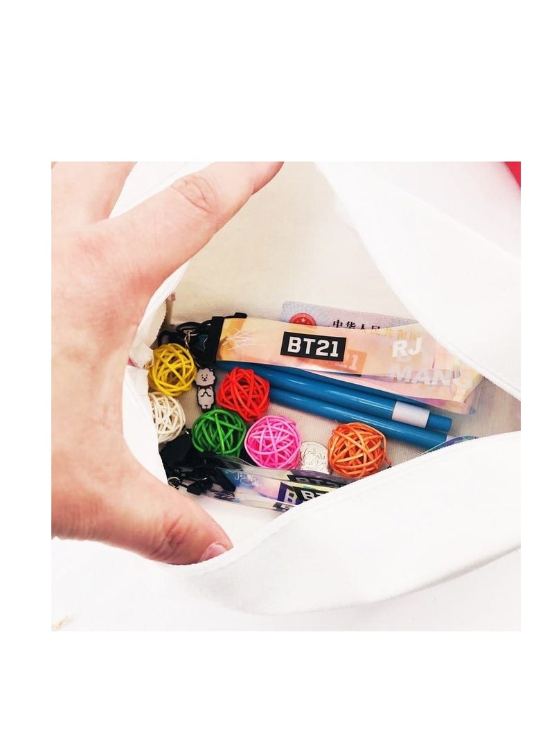 BT21 BTS Storage Bag Cosmetic Bag Pencil Case  19*12*8.5CM - Image 2