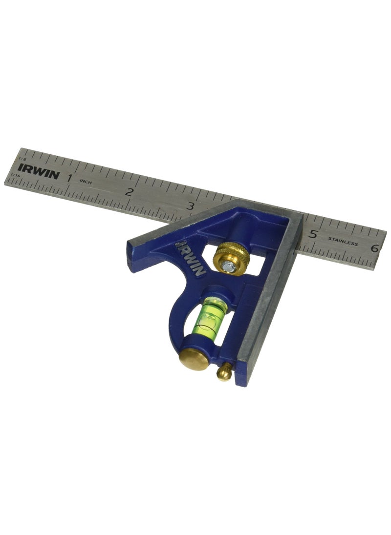 IRWIN IRWIN Tools Combination Square, Metal-Body, 6-Inch (1794468), Blue  - Image 1