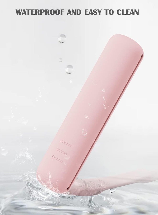 COLBEX Silicone Large Makeup Brush Holder,Cosmetic Face Brushes Pouch,Magnetic Anti-Fall Out, Soft and Sleek Makeup Tools Organizer for Travel Cosmetic Bag (Light Pink) - Image 4