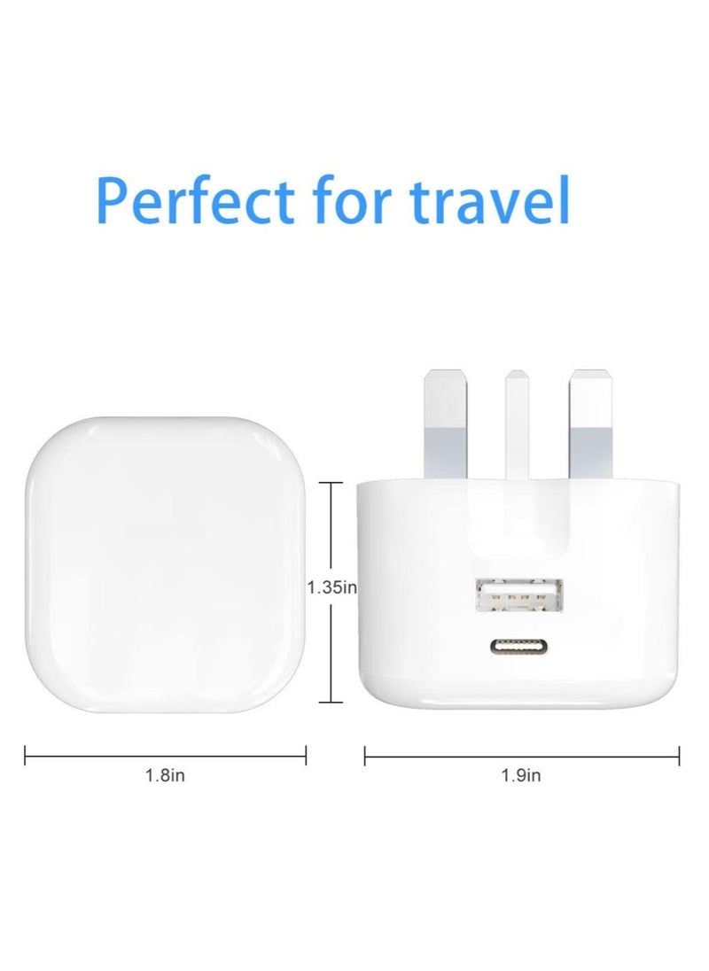 ELTRAZONE - USB C Fast Charger Plug with 20W for iPhone 14/14 Plus/14 Pro/14 Pro Max 13 Pro Max,12 11 SE 2020 XS XR 8 7 6S Plus, iPad, Air Pods Pro, S22, USBC PD 3.0 Mains UK Type C Wall Charging Power Adapter - Image 1
