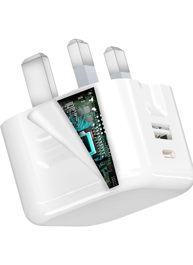 ELTRAZONE - USB C Fast Charger Plug with 20W for iPhone 14/14 Plus/14 Pro/14 Pro Max 13 Pro Max,12 11 SE 2020 XS XR 8 7 6S Plus, iPad, Air Pods Pro, S22, USBC PD 3.0 Mains UK Type C Wall Charging Power Adapter - Image 1