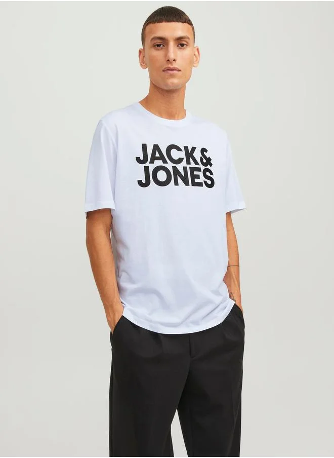 JACK & JONES Logo Print Crew Neck T-Shirt