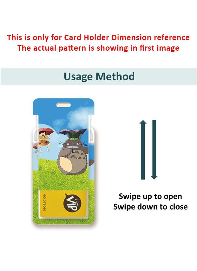 Generic - Anime ID Card Holder with Wrist Strap Totoro on Grassland Painting For Keys Keychain Badge Holder Compatible with Credit Card / Student Card / Bus Transportation Card - Image 1