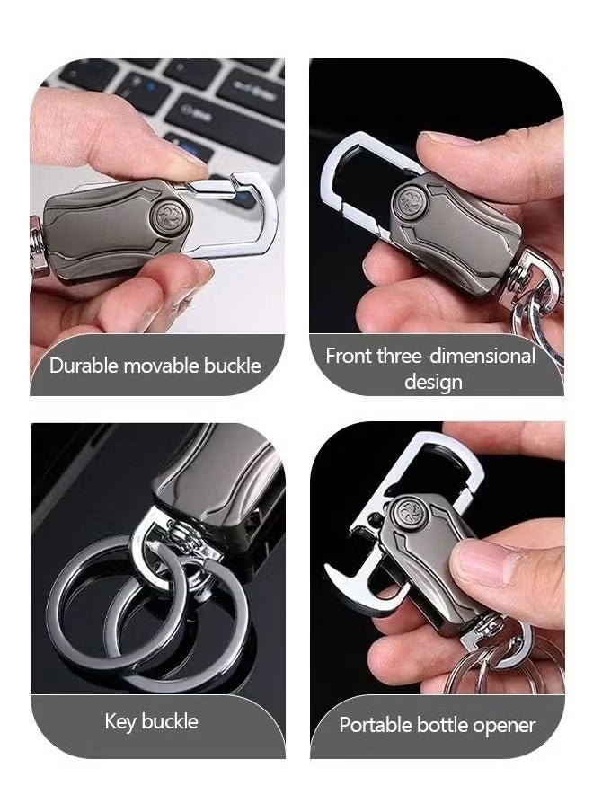 HY - Heavy Duty Keychain Opener with 2 Keyrings Car Keychains, Bottle Opener, Fingertip Gyroscope, Auto Parts, 360 Degree Rotatable, Bottle Opener, Carabiner Car Key Chains - Image 1