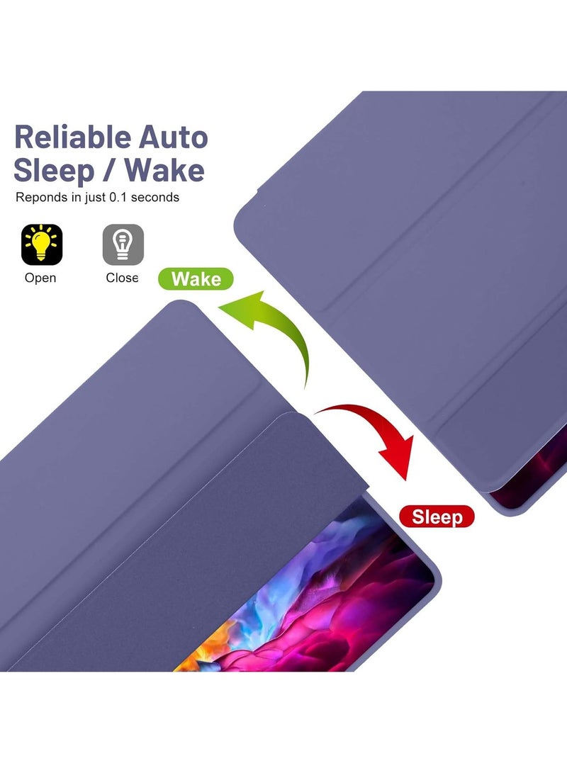 ELTRAZONE Case Compatible with Samsung Galaxy Tab A9 Plus / A9+ 11 Inch 2023, SM-X210/X216/X218 | Trifold Stand Protective Case with Pen Holder | Auto Sleep/Wake Function | Durable Blue Grey Case for Samsung Tab A9+ Protection - Image 3