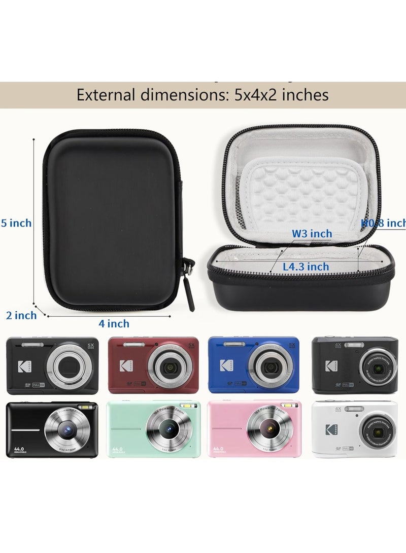 Lecran Digital Camera Case for Kodak Pixpro FZ55/F45, Compatible with CAMKORY & Canon IXUS 285 HS, Compact Protective Carrying Case with Mesh Pocket and Wrist Strap – Black - Image 3