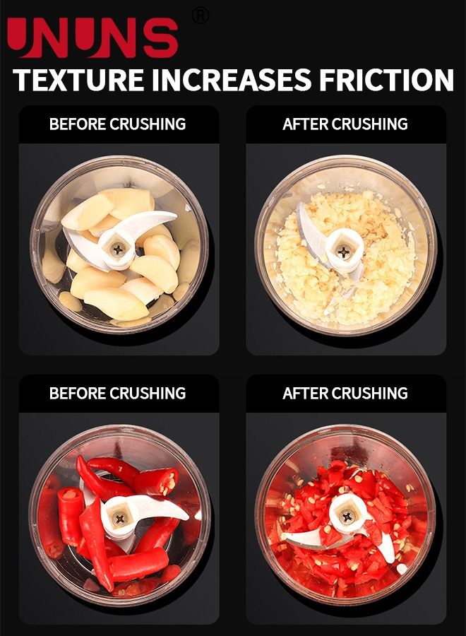 UNUNS Manual Food Chopper,Express Hand Held Garlic Chopper,Multi-function Ginger And Garlic Chopper,Chop Cut Fruits,Vegetables,Herbs,Onions - Image 3