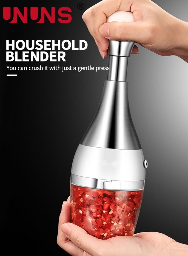 UNUNS Manual Food Chopper,Express Hand Held Garlic Chopper,Multi-function Ginger And Garlic Chopper,Chop Cut Fruits,Vegetables,Herbs,Onions - Image 2