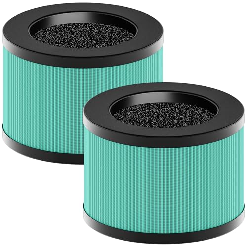 PETOX MK01 & MK06 True HEPA Filter Replacement Compatible with Aroeve MK01, MK06, ToLife TZ-K1 and Kloudi DH-JH01 Air Purifier, Pet Dander Version, Green, 2 Pack - Image 1