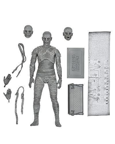 NECA Universal Monsters Mummy 7IN Ultimate AF Black White VER - Image 1