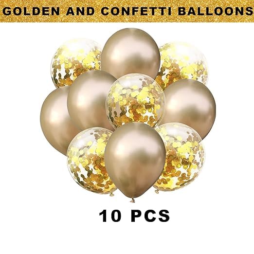 BRIJBAZAAR Chrome Balloon Decoration 10 Pcs Balloons For Decoration | Golden Chrome Balloons | Gold Balloon | Chrome Balloons Golden - Image 2