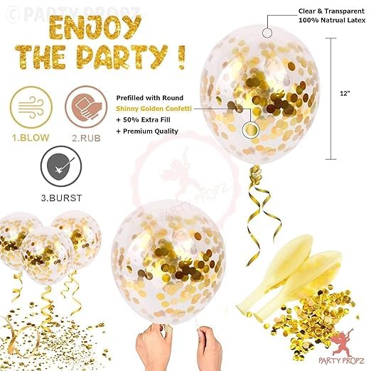 BRIJBAZAAR Chrome Balloon Decoration 10 Pcs Balloons For Decoration | Golden Chrome Balloons | Gold Balloon | Chrome Balloons Golden - Image 4