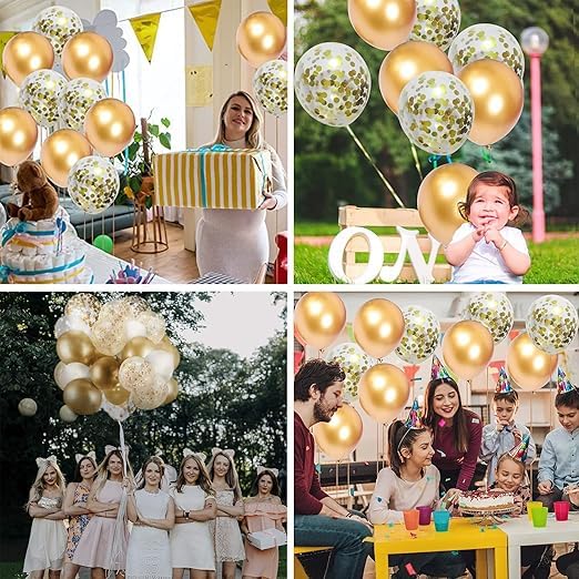 BRIJBAZAAR Chrome Balloon Decoration 10 Pcs Balloons For Decoration | Golden Chrome Balloons | Gold Balloon | Chrome Balloons Golden - Image 5