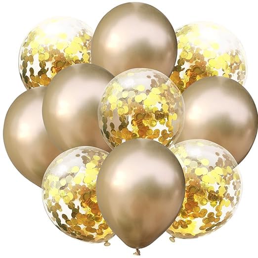 BRIJBAZAAR Chrome Balloon Decoration 10 Pcs Balloons For Decoration | Golden Chrome Balloons | Gold Balloon | Chrome Balloons Golden - Image 1