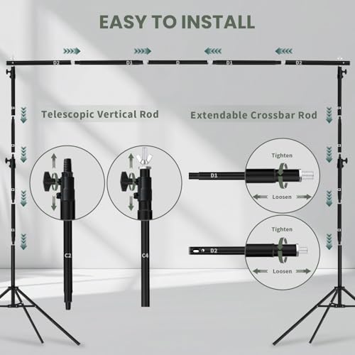 Maxztill 8.5x10 ft Backdrop Stand, Maxztill Adjustable Back Drop Banner Stand, Photography Photo Studio Background Stand Support Kit for Parties Wedding Decoration with Carrying Bag - Image 3