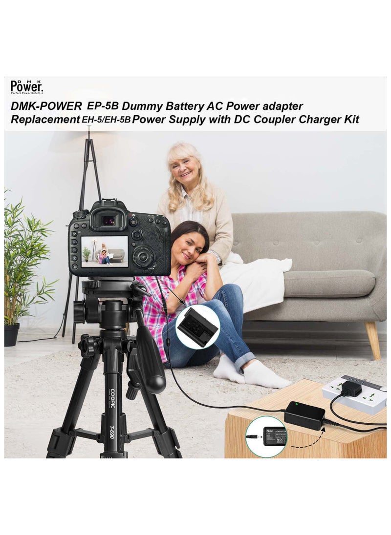 DMK Power ACK EH-5 Plus EP-5B Replacement AC Power Adapter Charger Compatible with Nikon 1 V1 D500 D600 D610 D750 D800 D810 D7000 D7100 D7200 DSLR Cameras
