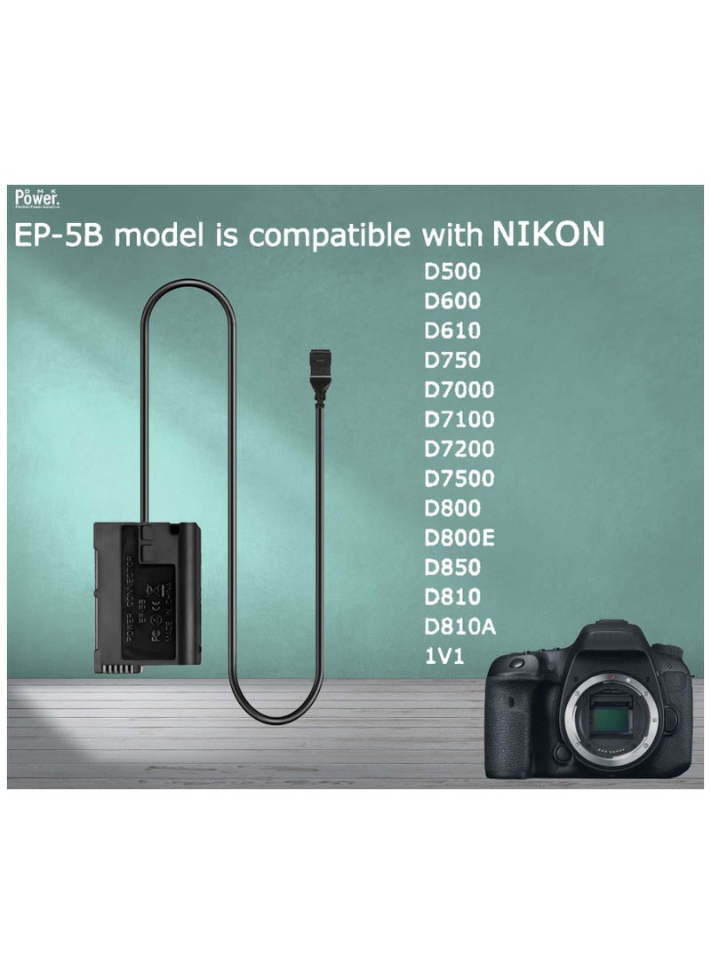 DMK Power ACK EH-5 Plus EP-5B Replacement AC Power Adapter Charger Compatible with Nikon 1 V1 D500 D600 D610 D750 D800 D810 D7000 D7100 D7200 DSLR Cameras