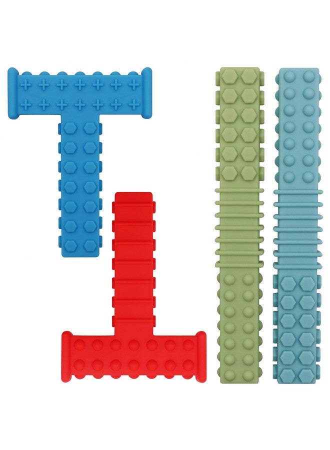 Atsky Sensory Chew Tubes for Autistic Children, 4 Pack Silicone Chewy Sticks Oral Motor Tool for Sensory Kids with Autistic, Biting ADHD, SPD, Teether Toys for Babies 3-6 6-12 Months, BPA Free - Image 1