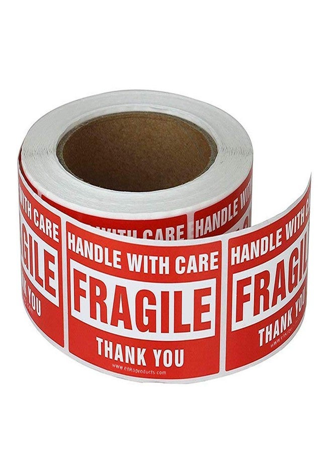 enKo Products enko 3 x 5 Inch Large Fragile Stickers Handle with Care Warning Packing Shipping Label - Permanent Adhesive (1 Roll, 500 Labels) - Image 1