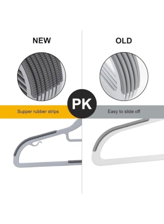 Clothes Hangers Plastic Premium 50pcs with Non-Slip Pads Durable & Elegant Closet Organizers for Shirts Everyday Standard Use Laundry Home and Wardrobe Enhancement 360 Degree Swivel Hook - Image 5