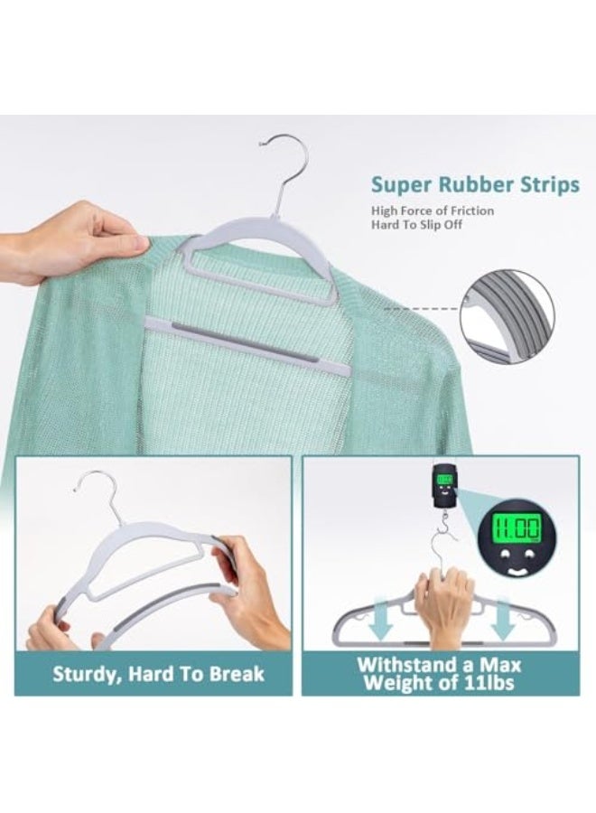 Clothes Hangers Plastic Premium 50pcs with Non-Slip Pads Durable & Elegant Closet Organizers for Shirts Everyday Standard Use Laundry Home and Wardrobe Enhancement 360 Degree Swivel Hook - Image 2